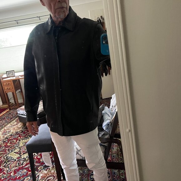 Jos A Bank Signature New Zealand's Finest Lambskin Men's Leather Jacket - L